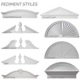 Ekena Millwork 48 in. x 2 in. x 24 in. Half Round Sunburst Pediment