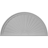 Ekena Millwork 48 in. x 2 in. x 24 in. Half Round Sunburst Pediment