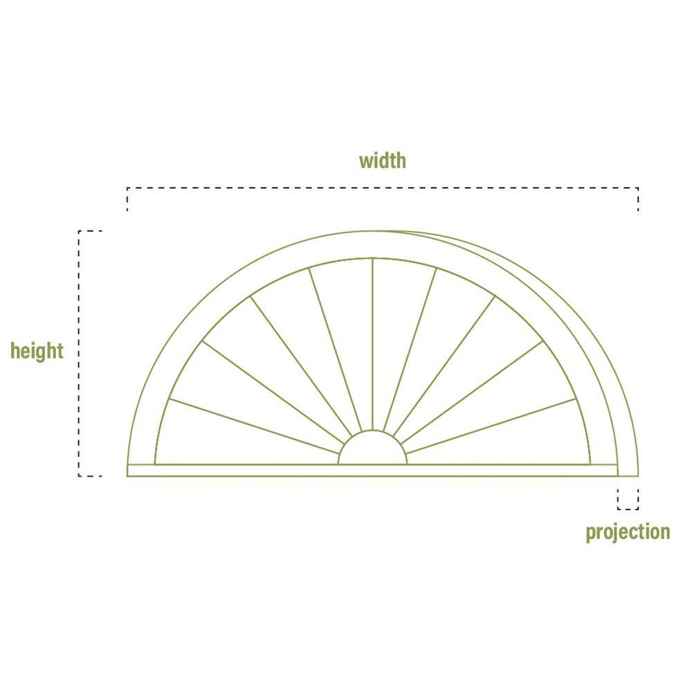 Ekena Millwork 57-1/2 in. x 1-1/8 in. x 14-7/8 in. Massive Emery Pediment