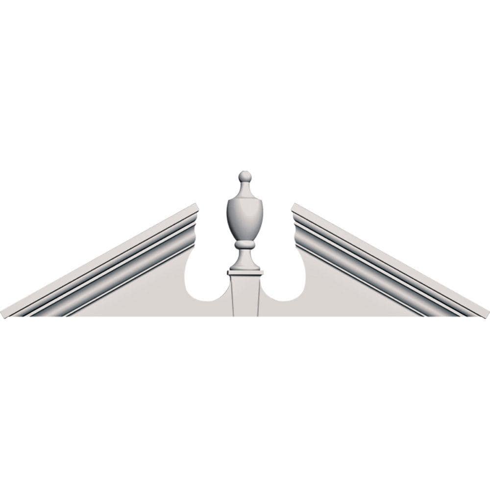 Ekena Millwork 61 in. x 5/8 in. x 20 in. Peaked Cap Urn Pediment