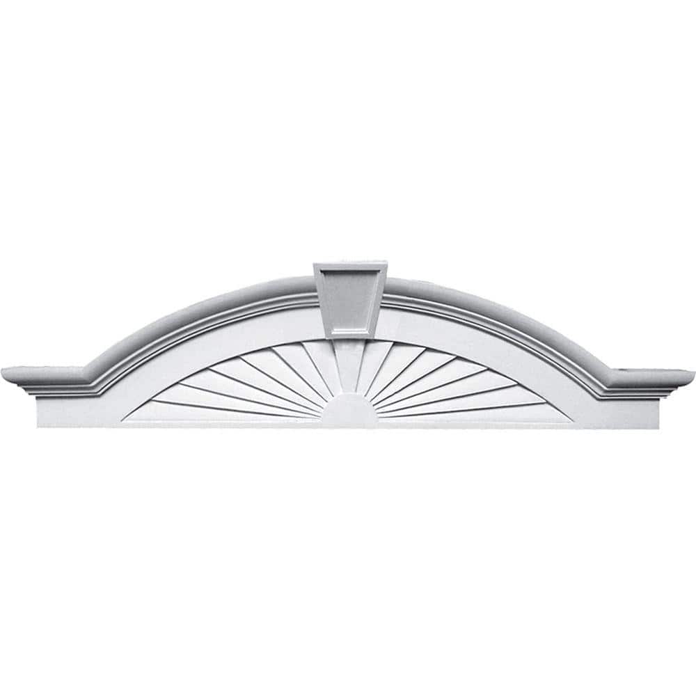 Ekena Millwork 68-1/8 in. x 6-1/8 in. x 17-3/8 in. Elliptical Sunburst with Trim Pediment