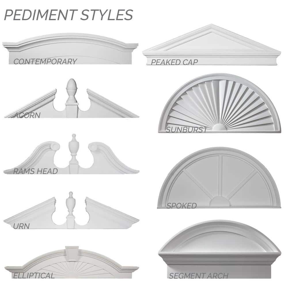 Ekena Millwork 72 in. x 2 in. x 14 in. Elliptical Sunburst Pediment
