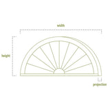 Ekena Millwork 72 in. x 2 in. x 14 in. Elliptical Sunburst Pediment