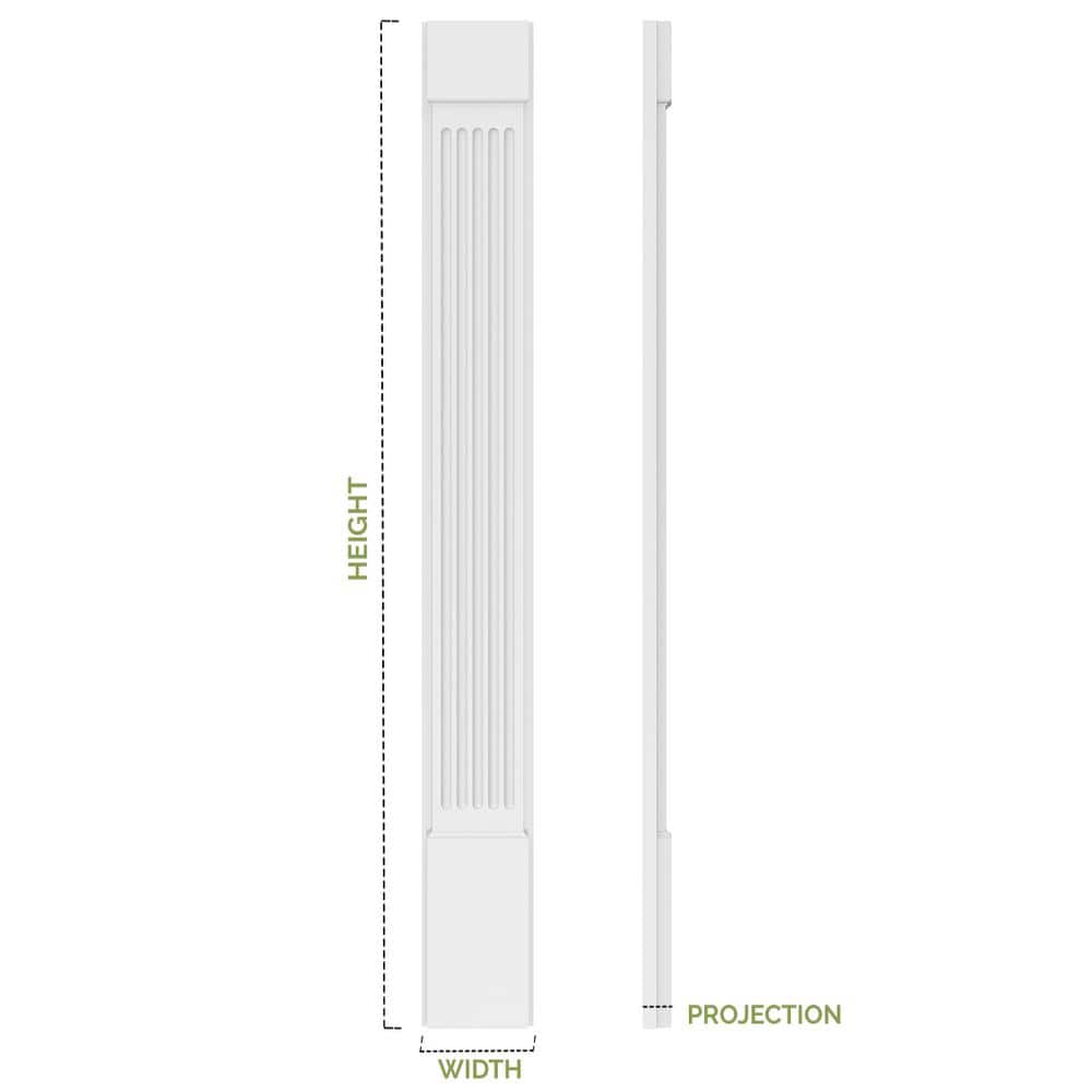 Ekena Millwork 2-1/2 in. x 10 in. x 90-1/2 in. Polyurethane Fluted Pilaster