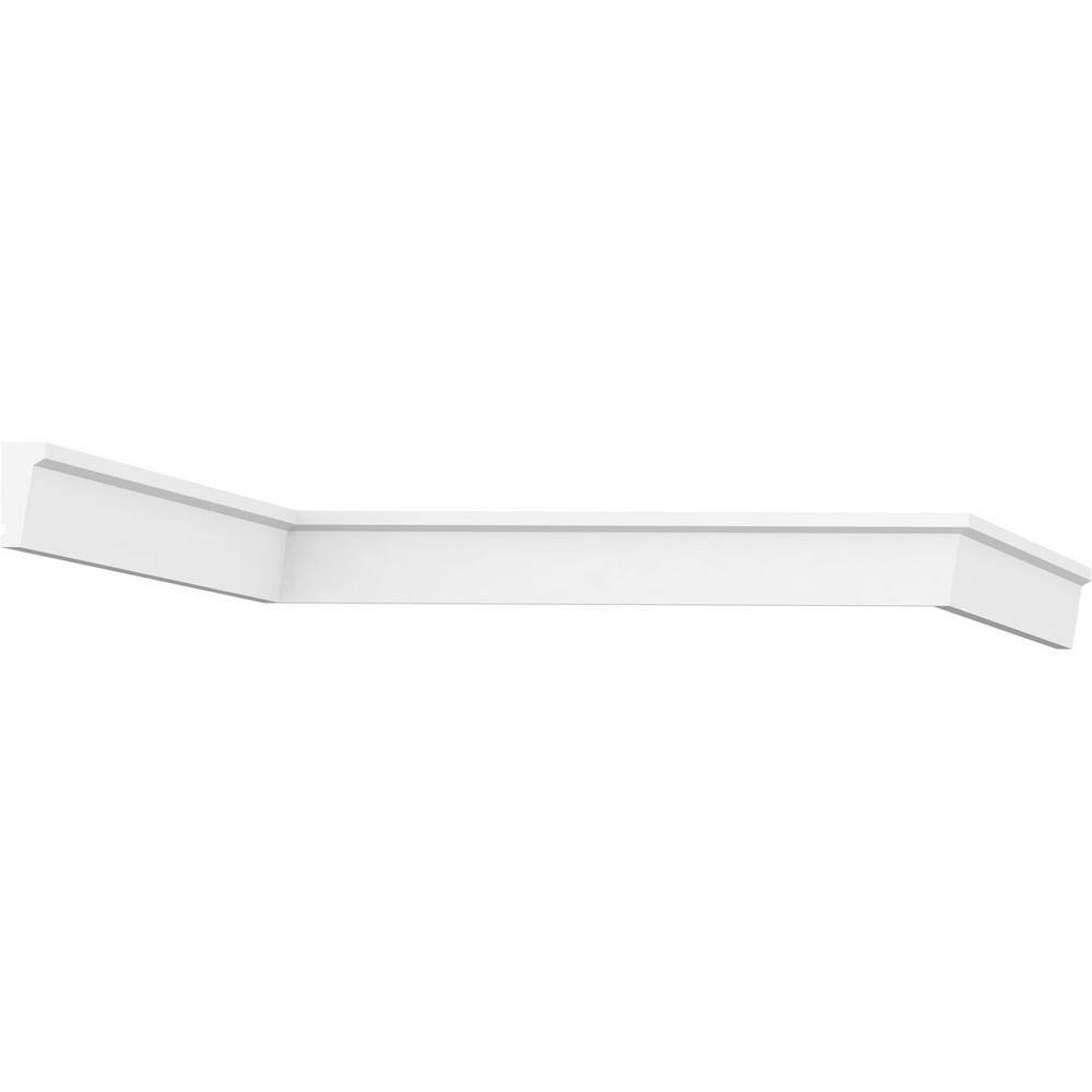 Ekena Millwork 1-5/8 in. x 5/8 in. x 96 in. Drip Cap Moulding, PVC (12-Pack)