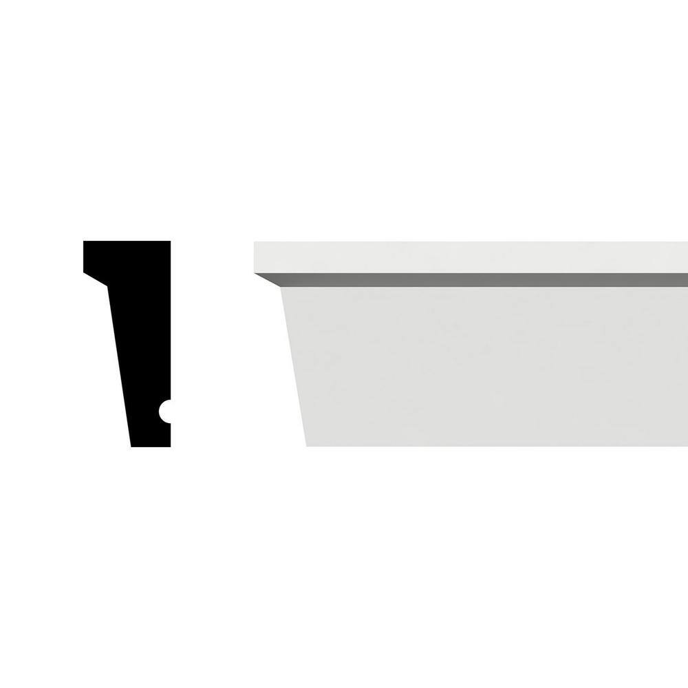 Ekena Millwork 1-5/8 in. x 5/8 in. x 96 in. Drip Cap Moulding, PVC (12-Pack)