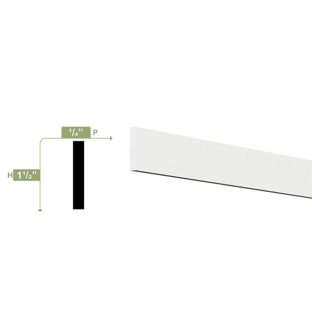 Ekena Millwork 1-1/2 in. x 1/4 in. x 96 in. Lattice Moulding, PVC (6-Pack)