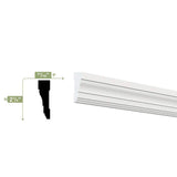 Ekena Millwork 2-1/4 in. x 3/4 in. x 96 in. Casing Moulding, PVC (8-Pack)