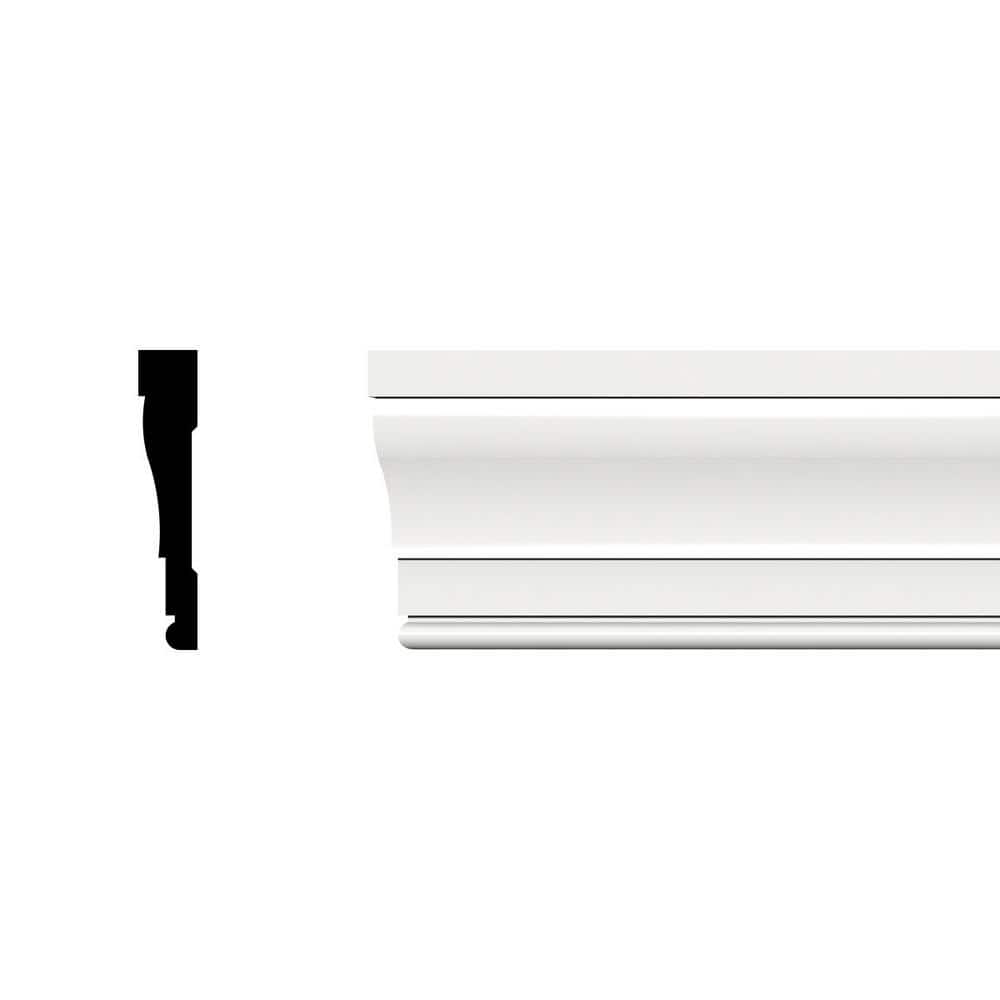 Ekena Millwork 3-1/4 in. x 3/4 in. x 96 in. Casing Moulding, PVC (12-Pack)