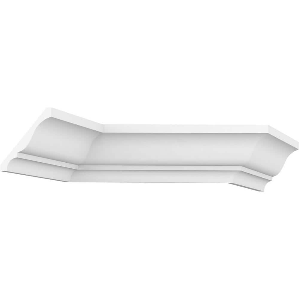 Ekena Millwork 4-1/4 in. x 5-1/4 in. x 96 in. Crown Moulding, PVC (12-Pack)