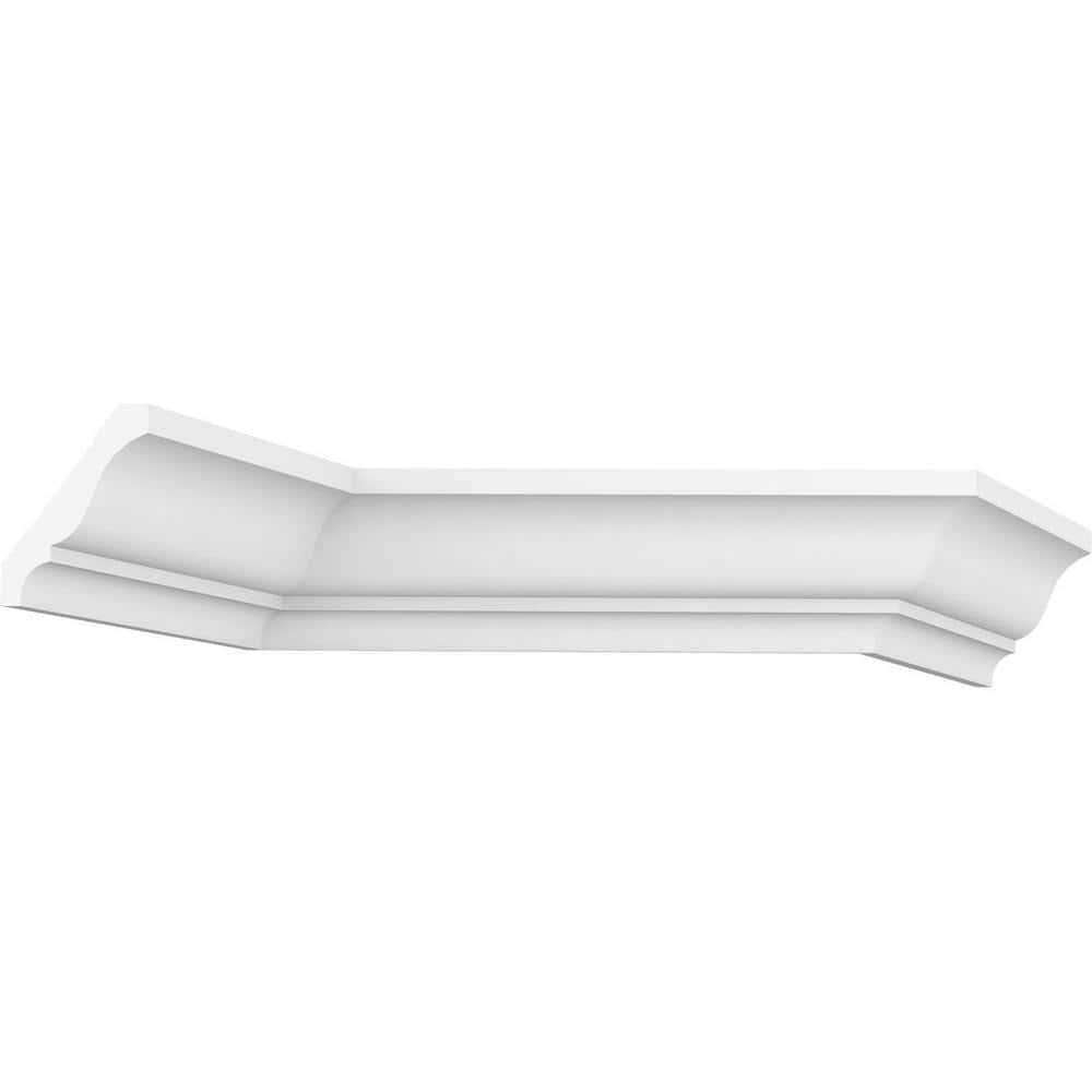 Ekena Millwork 3-3/8 in. x 4-1/4 in. x 96 in. Crown Moulding, PVC (8-Pack)