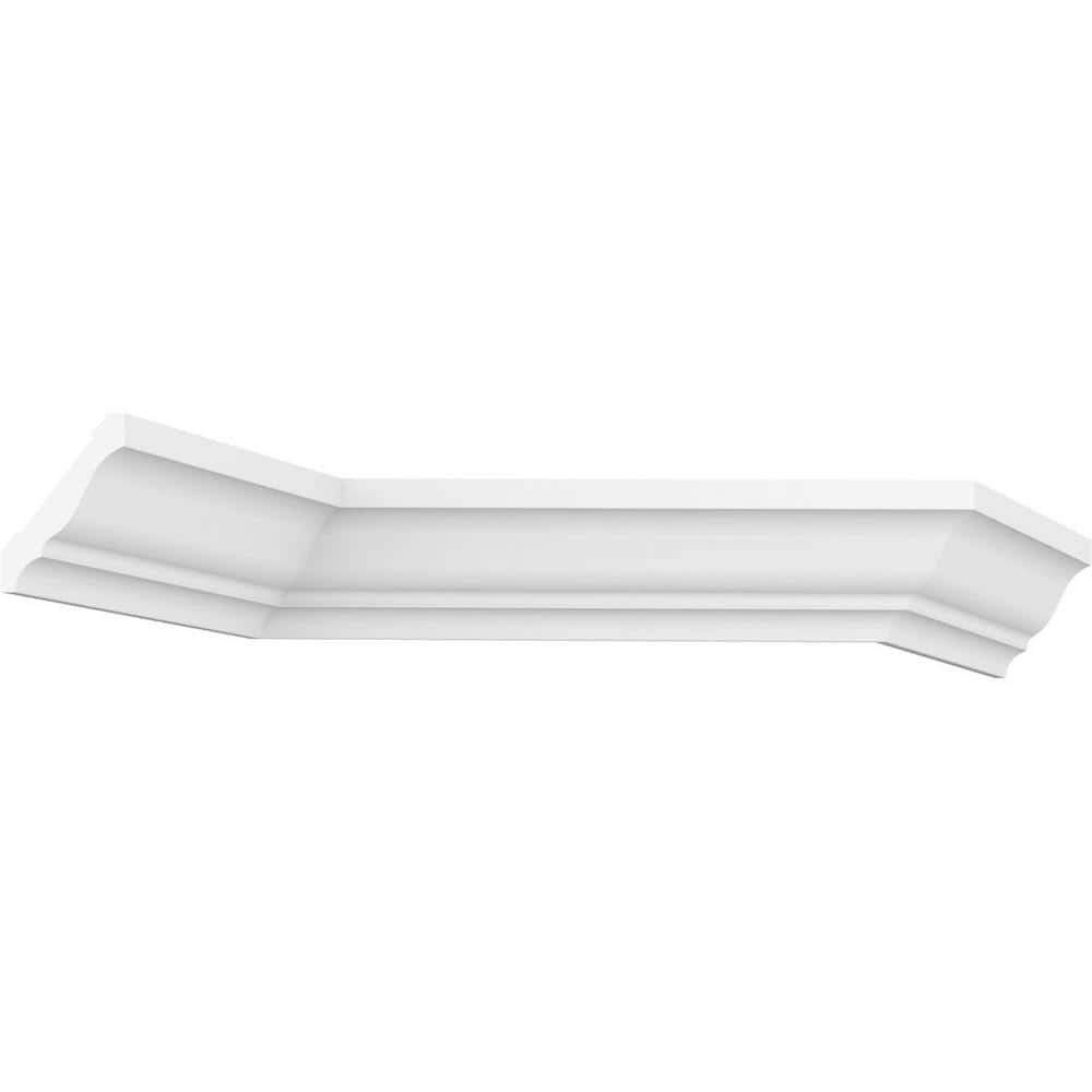 Ekena Millwork 3 in. x 3-5/8 in. x 96 in. Crown Moulding, PVC (12-Pack)