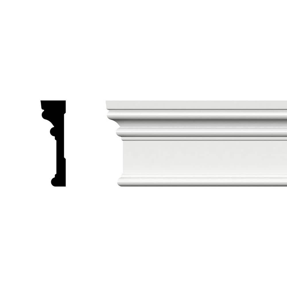 Ekena Millwork 3-1/2 in. x 1 in. x 96 in. RB3 Casing Moulding, PVC (6-Pack)