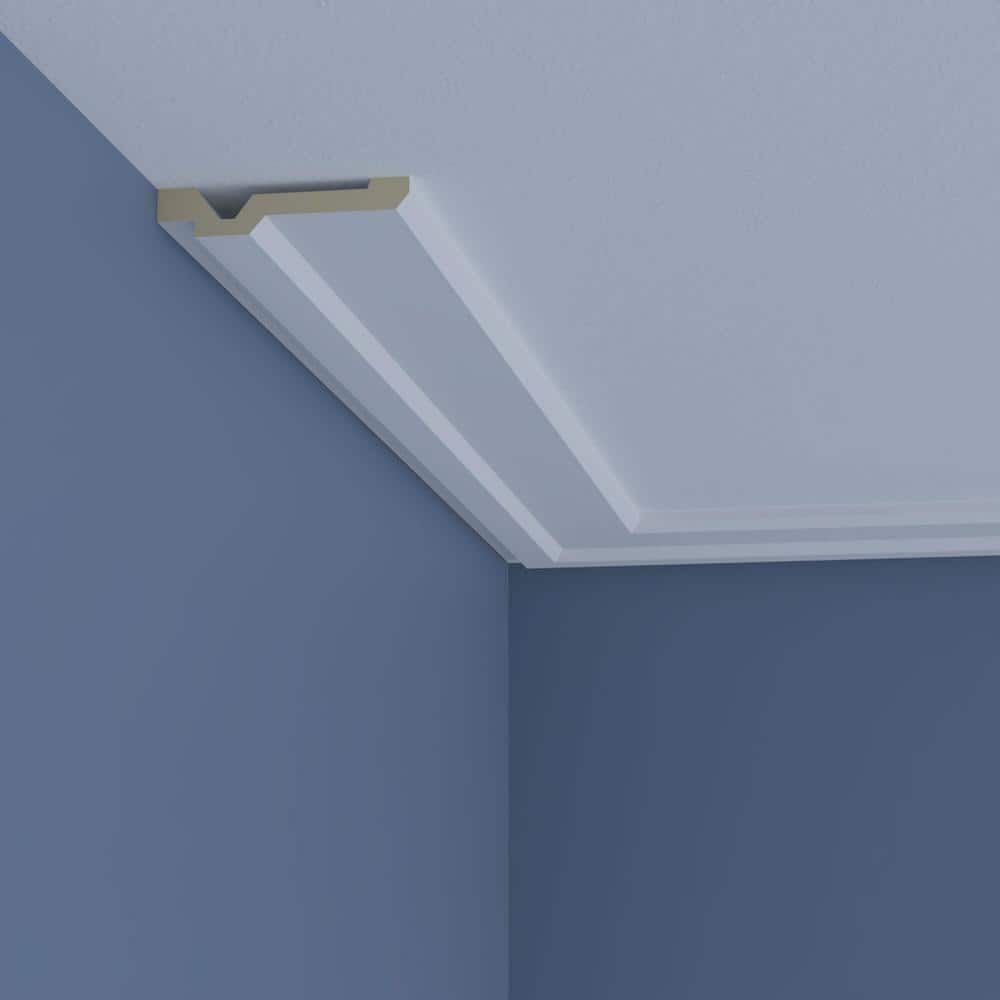 Ekena Millwork Bailey 4 in. D x 4 in. W x 96 in. L Polyurethane Crown Moulding