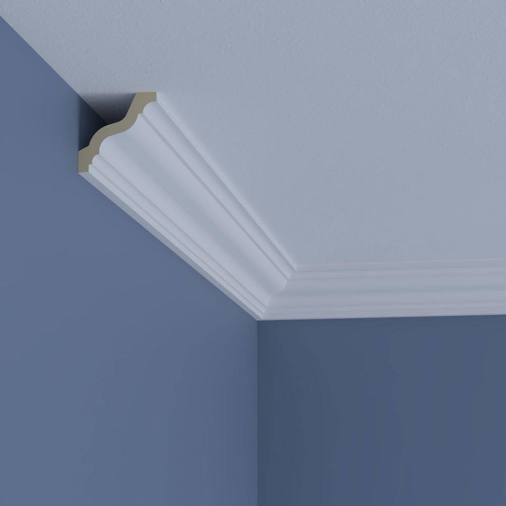 Ekena Millwork Grace 2.375 in. D x 3.375 in. W x 96 in. L Polyurethane Crown Moulding