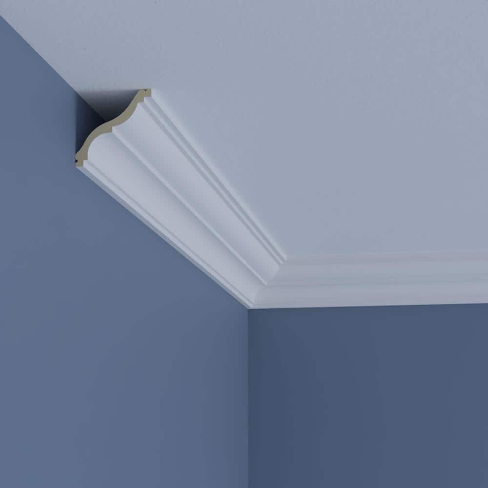 Ekena Millwork Isabel 2.375 in. D x 3.375 in. W x 96 in. L Polyurethane Crown Moulding