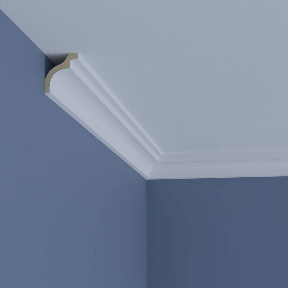Ekena Millwork Lily 1.75 in. D x 2.75 in. W x 94.5 in. L Polyurethane Crown Moulding