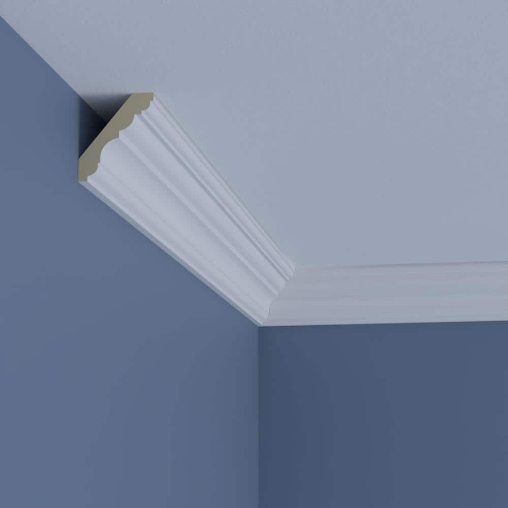 Ekena Millwork Anthony 2.25 in. D x 3.5 in. W x 96 in. L Polyurethane Crown Moulding