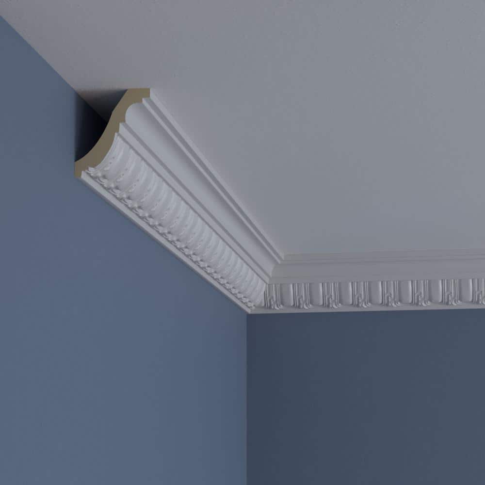 Ekena Millwork 2-3/8 in. x 2-3/4 in. x 94-1/2 in. Polyurethane Sequential Crown Moulding