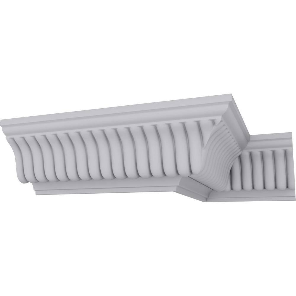 Ekena Millwork 3 in. x 3 in. x 94-1/2 in. Polyurethane Carrillo Crown Moulding