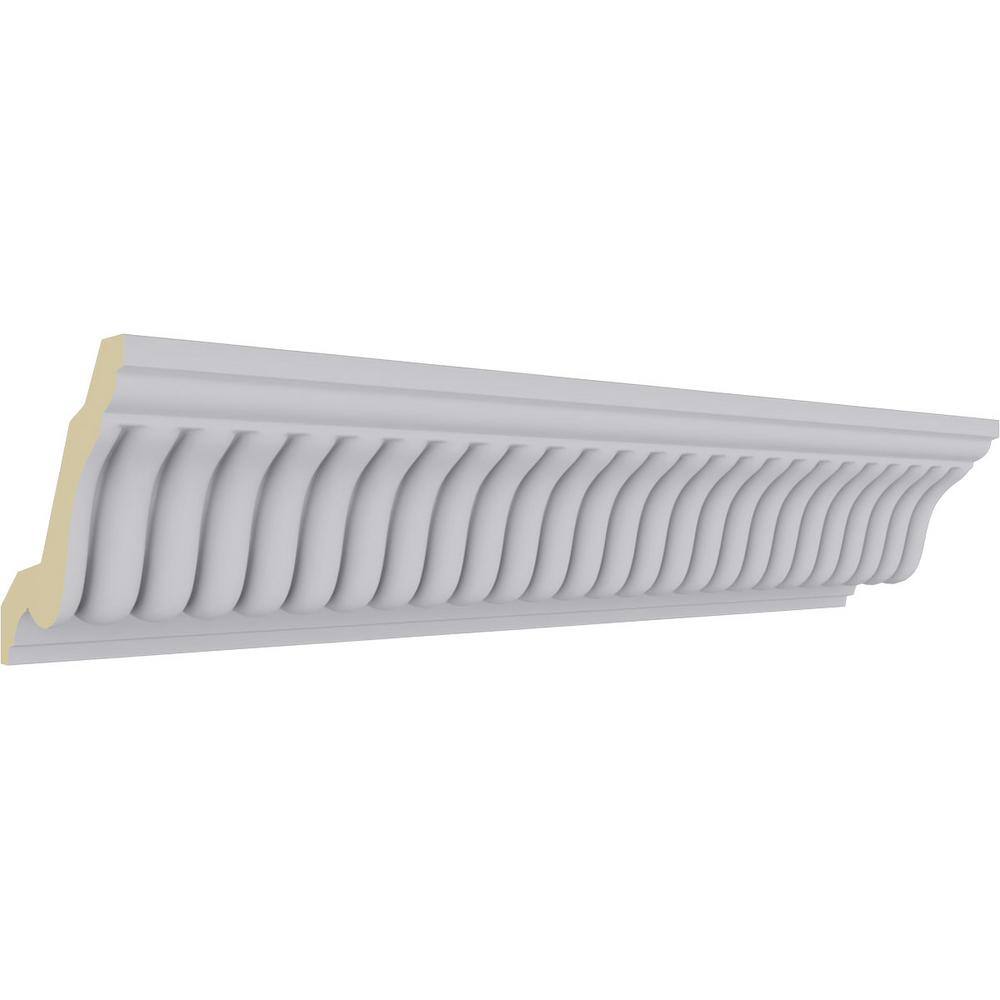 Ekena Millwork 3 in. x 3 in. x 94-1/2 in. Polyurethane Carrillo Crown Moulding