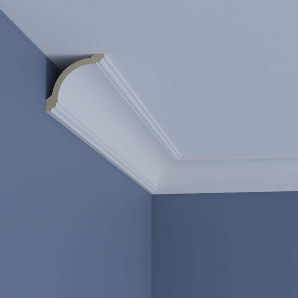 Ekena Millwork Wesley 3 in. D x 4.125 in. W x 96 in. L Polyurethane Crown Moulding
