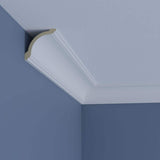 Ekena Millwork Wesley 3 in. D x 4.125 in. W x 96 in. L Polyurethane Crown Moulding