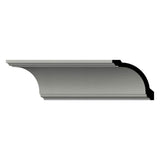 Ekena Millwork Wesley 3 in. D x 4.125 in. W x 96 in. L Polyurethane Crown Moulding