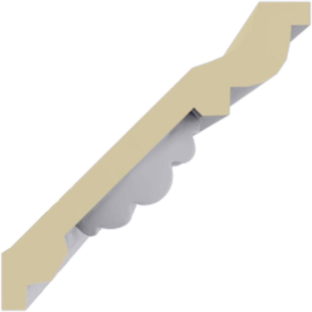 Ekena Millwork 3-1/8 in. x 3-1/8 in. x 94-1/2 in. Polyurethane Butterfly Crown Moulding