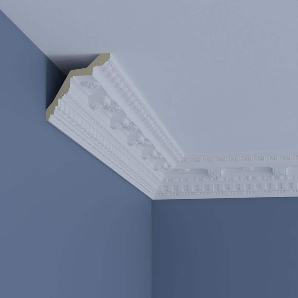 Ekena Millwork Elijah 3.375 in. D x 4.5 in. W x 96 in. L Polyurethane Crown Moulding