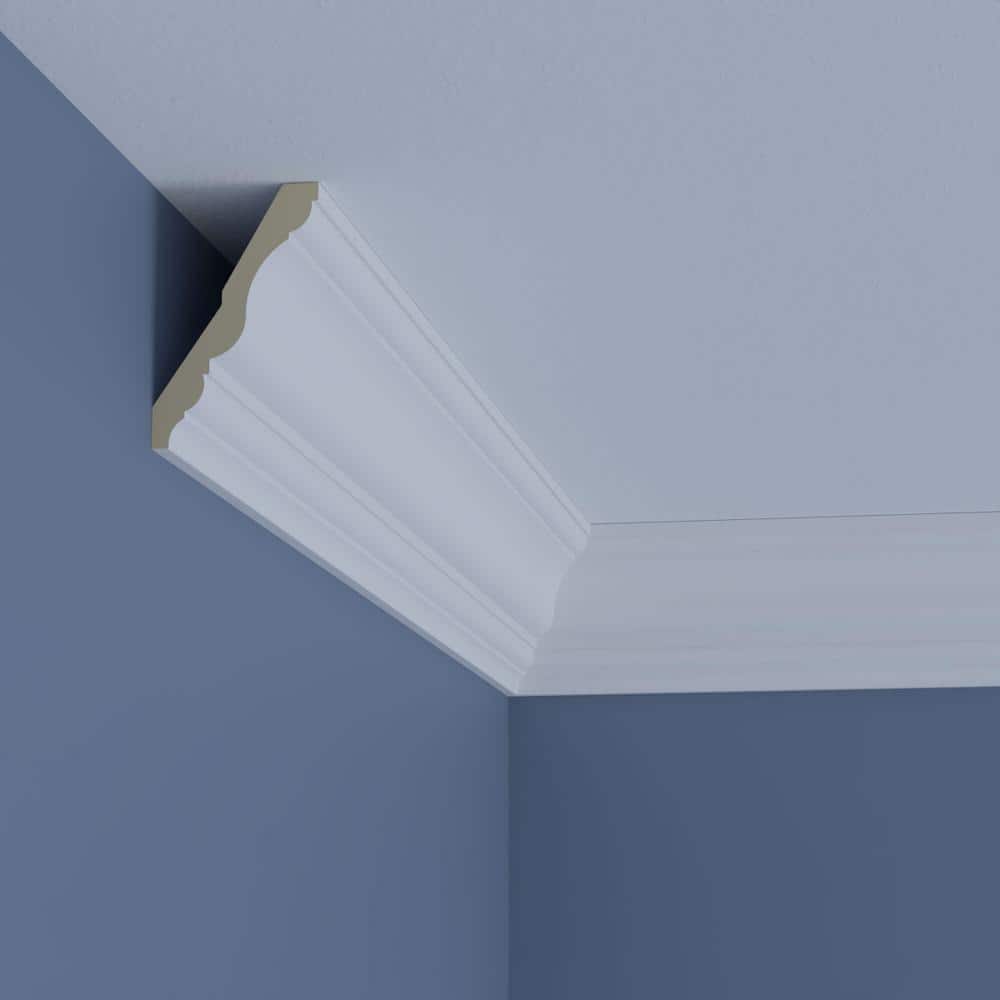 Ekena Millwork Alicia 2.5 in. D x 4.625 in. W x 96 in. L Polyurethane Crown Moulding