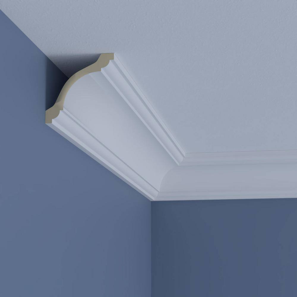 Ekena Millwork Maisie 3.5 in. D x 5 in. W x 96 in. L Polyurethane Crown Moulding