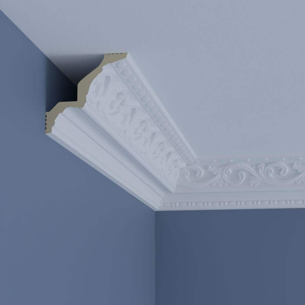 Ekena Millwork Madeline 4 in. D x 5.625 in. W x 96 in. L Polyurethane Crown Moulding