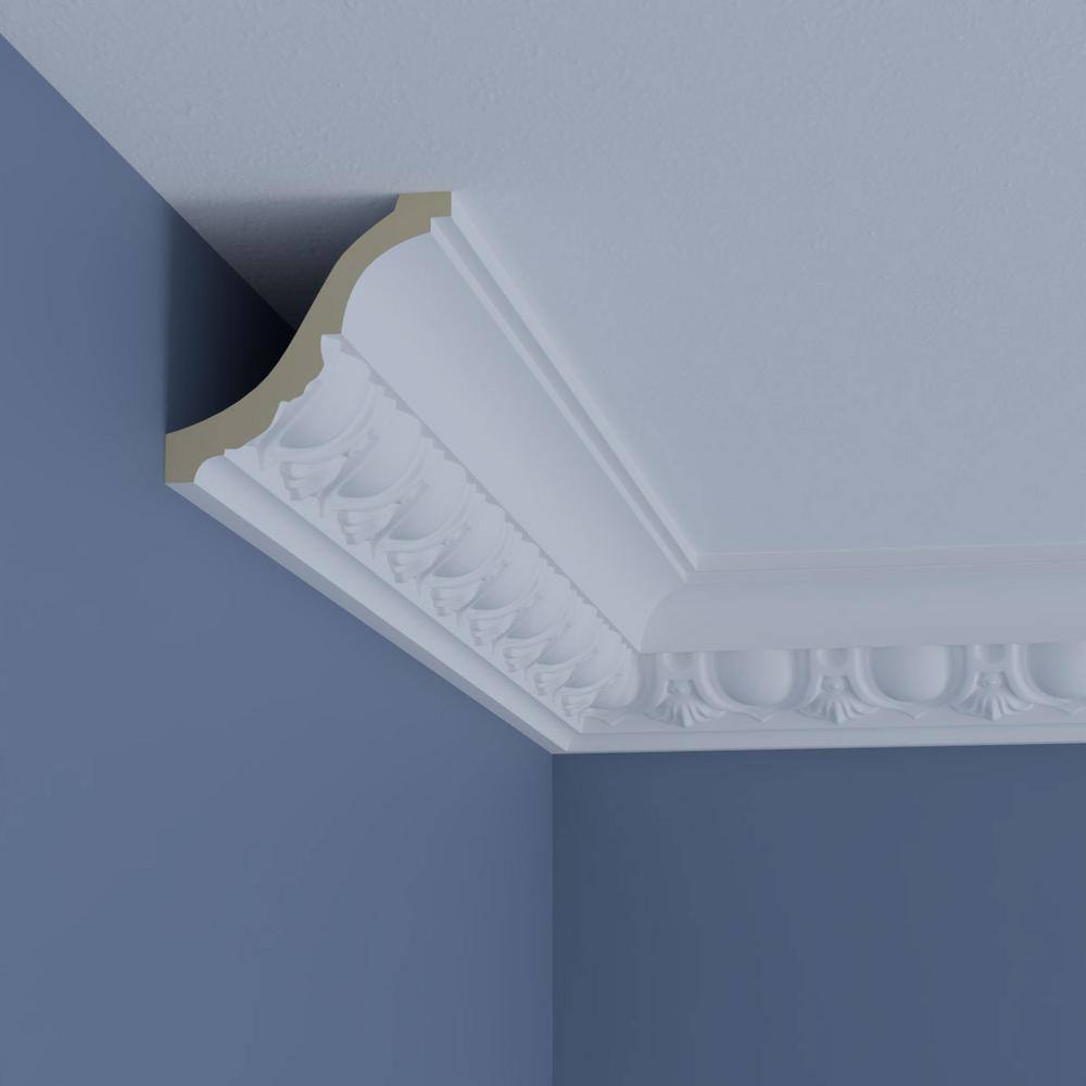 Ekena Millwork Vanessa 4 in. D x 5.625 in. W x 96 in. L Polyurethane Crown Moulding