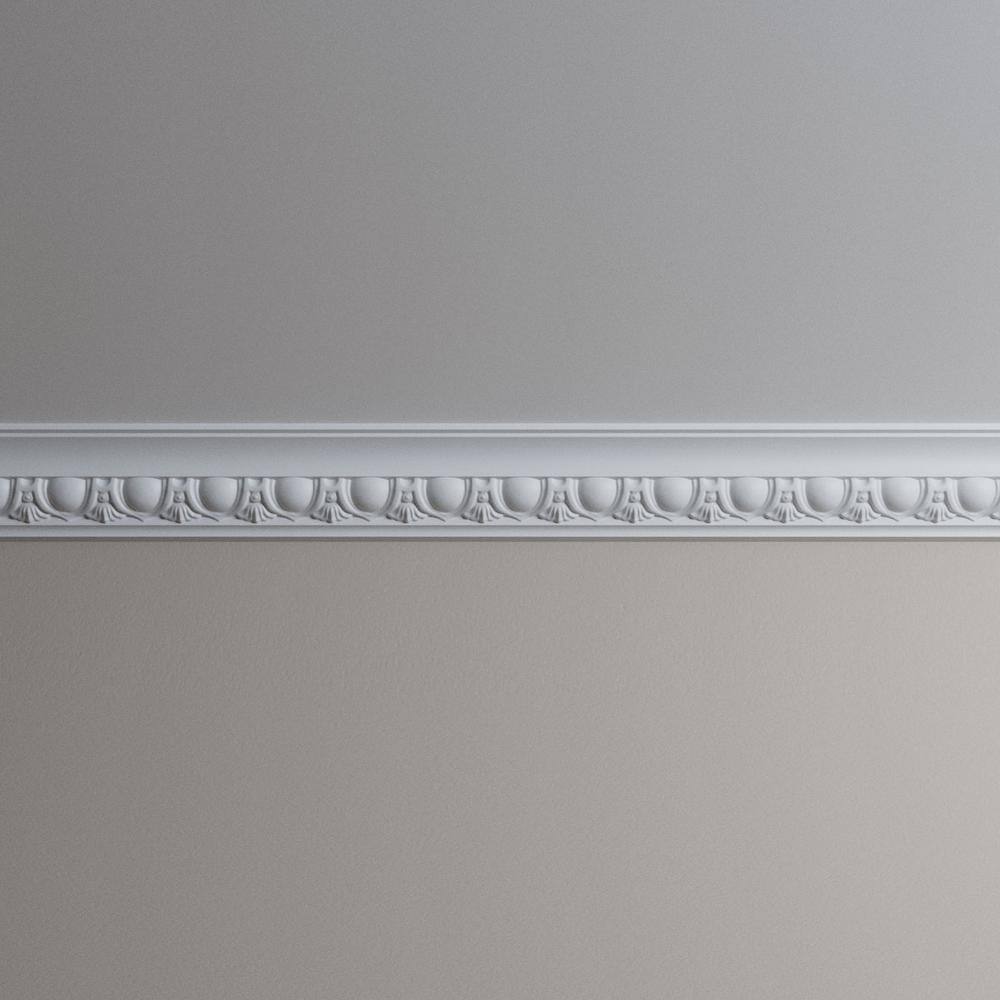 Ekena Millwork Vanessa 4 in. D x 5.625 in. W x 96 in. L Polyurethane Crown Moulding