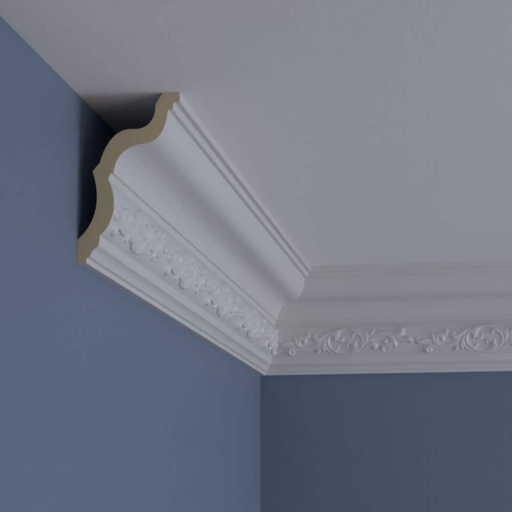 Ekena Millwork Delfina 3 in. x 5 in. x 94-1/2 in. Polyurethane Crown Moulding