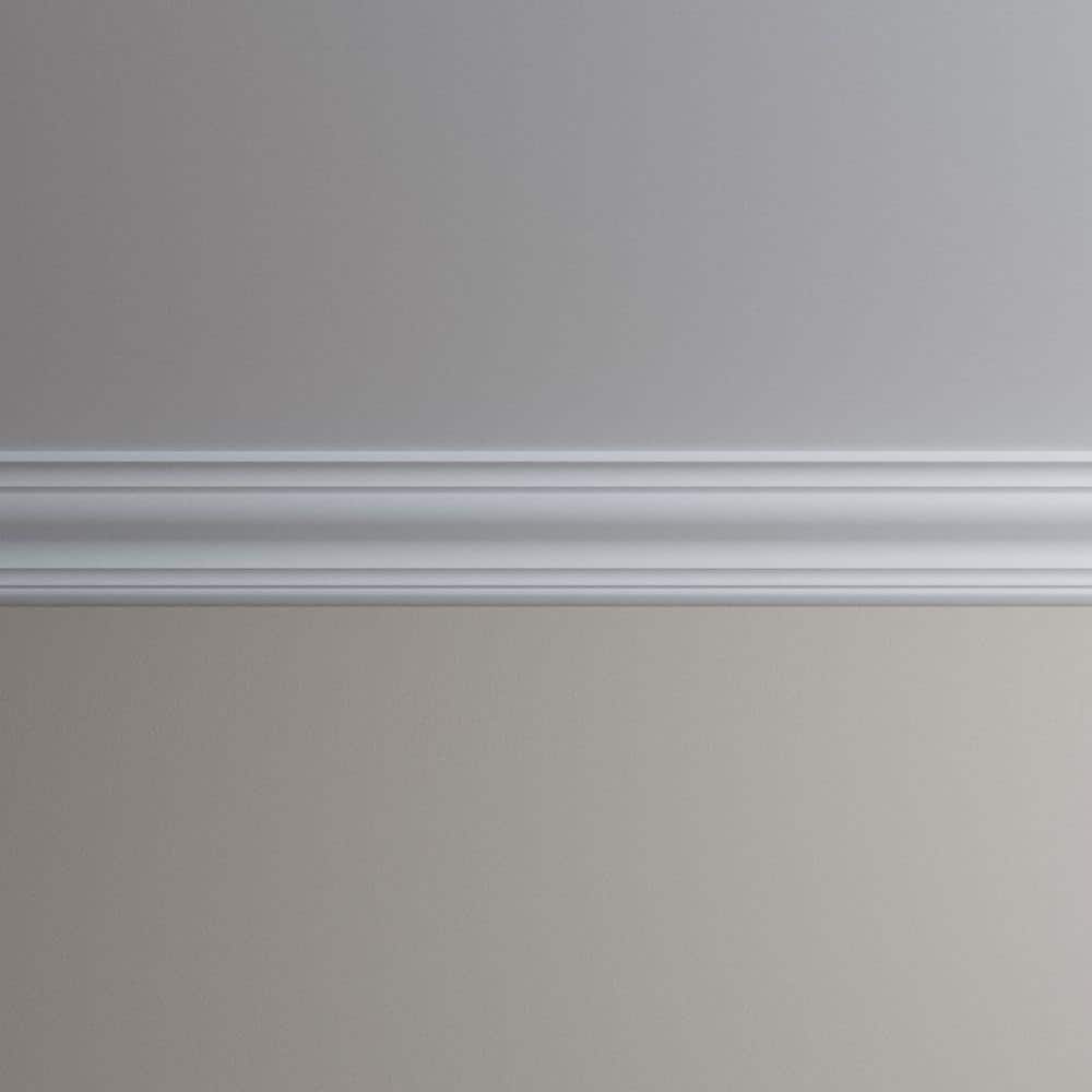Ekena Millwork Harlington 4.75 in. D x 6.625 in. W x 96 in. L Polyurethane Crown Moulding
