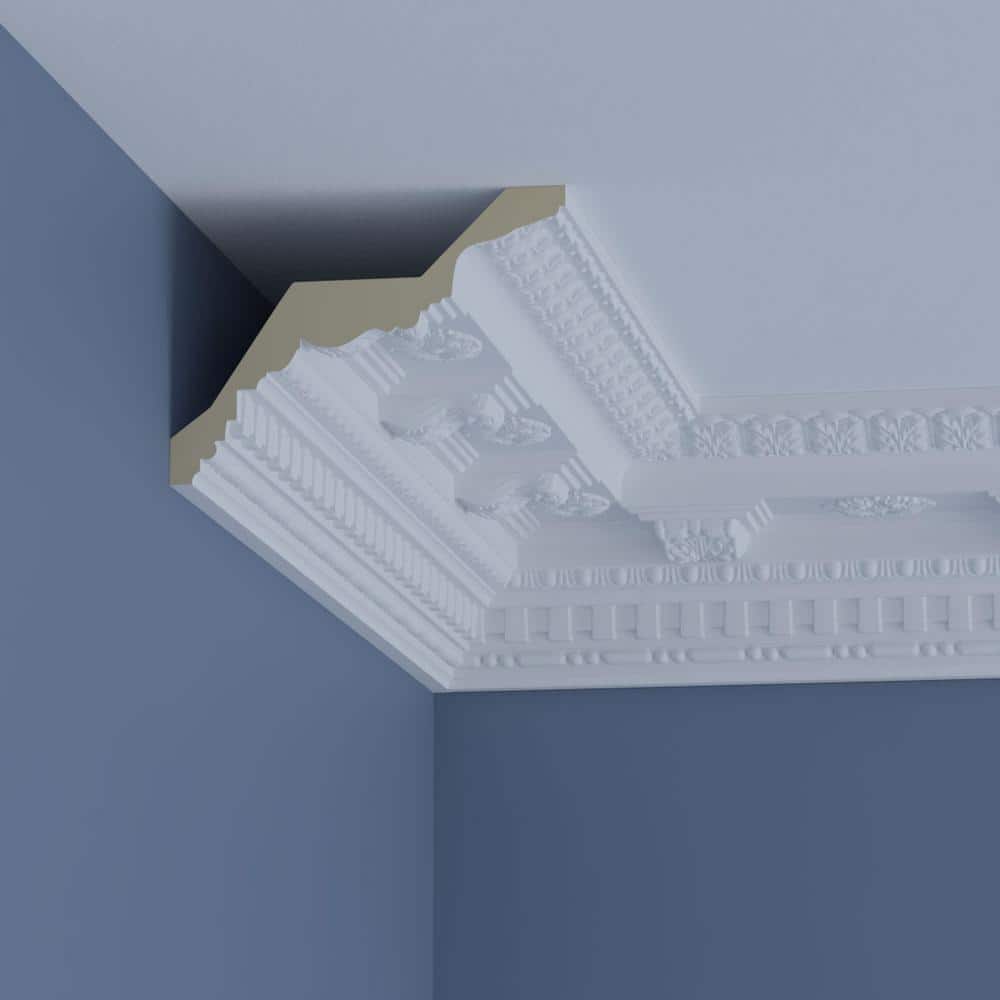 Ekena Millwork Leighton 6.75 in. D x 8.375 in. W x 96 in. L Polyurethane Crown Moulding