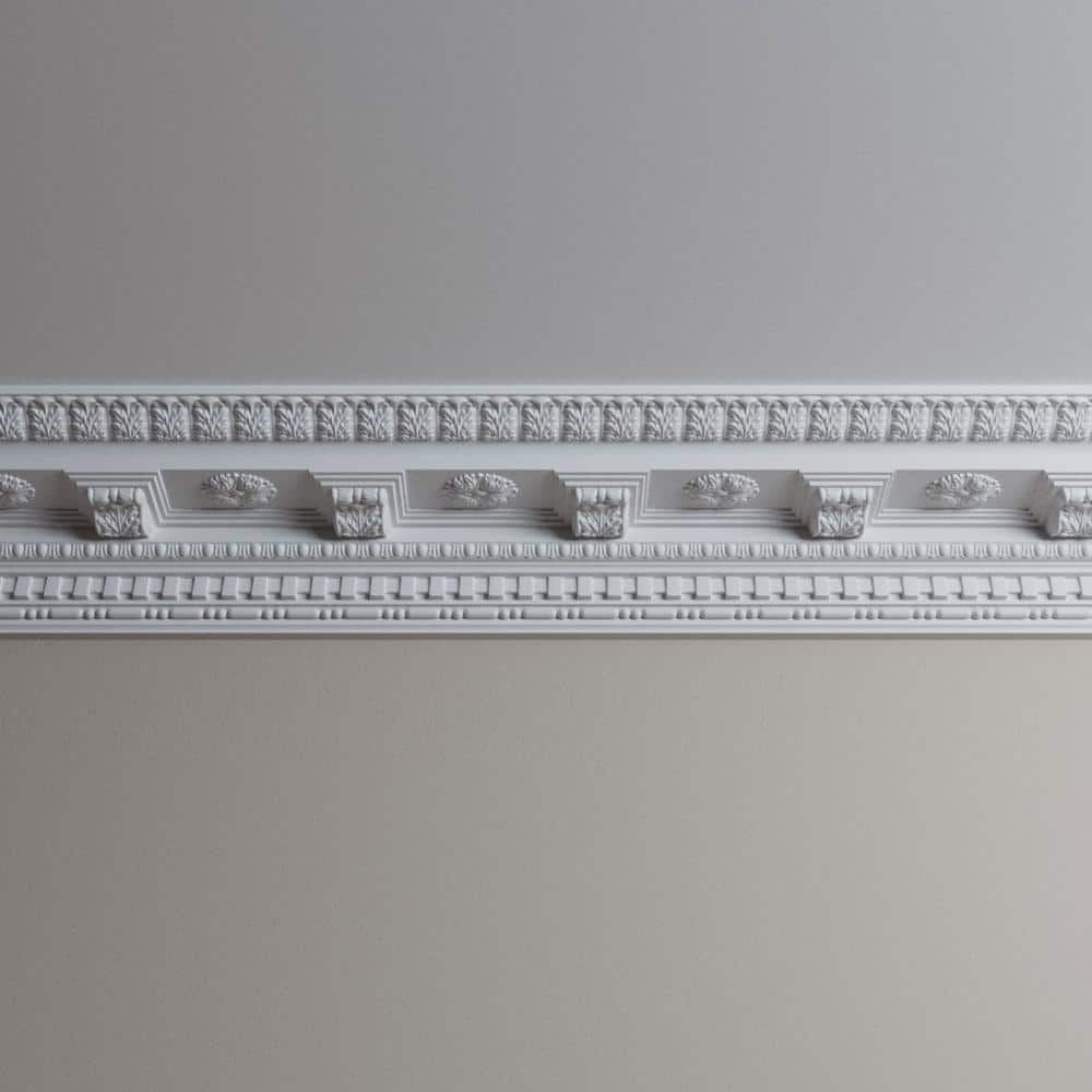 Ekena Millwork Leighton 6.75 in. D x 8.375 in. W x 96 in. L Polyurethane Crown Moulding