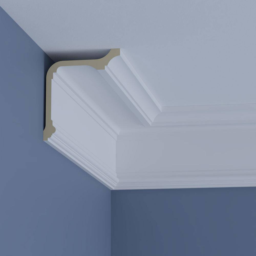 Ekena Millwork Chloe 6.625 in. D x 10.375 in. W x 96 in. L Polyurethane Crown Moulding