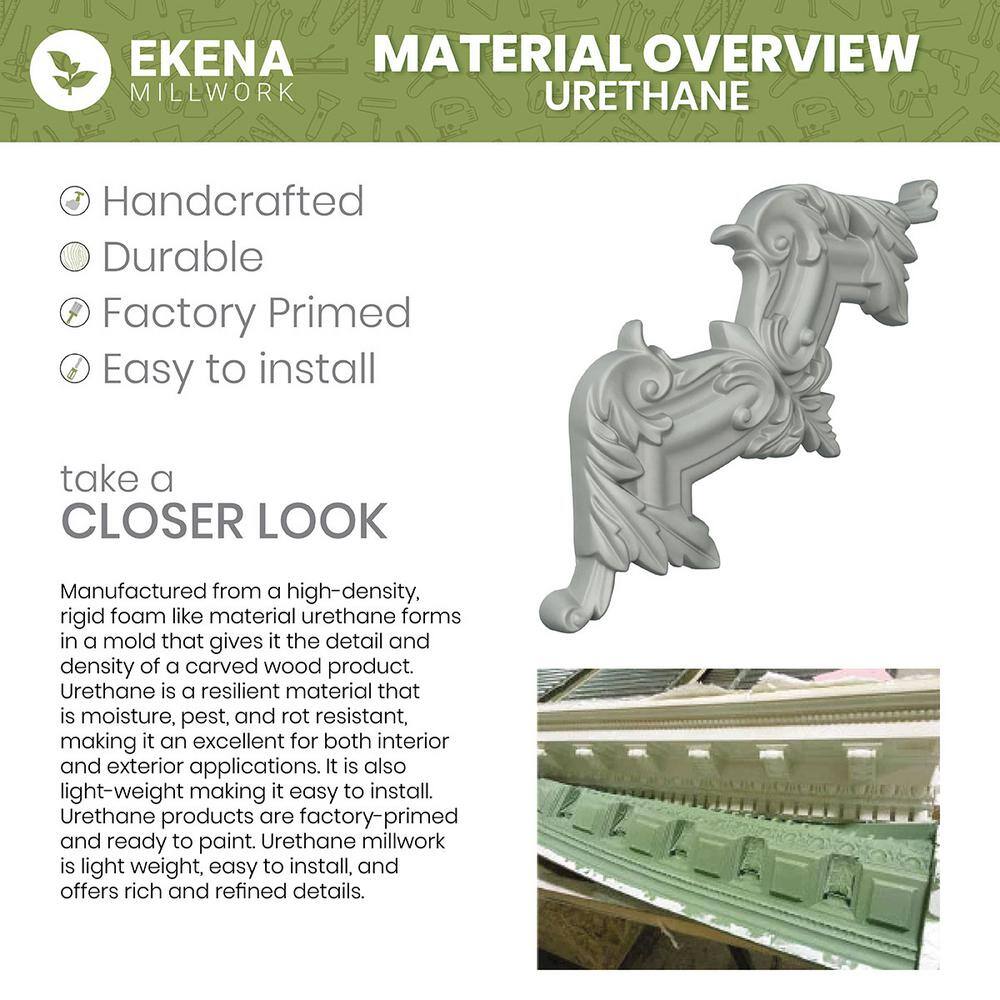 Ekena Millwork Owen 7.875 in. D x 11.125 in. W x 96 in. L Polyurethane Crown Moulding