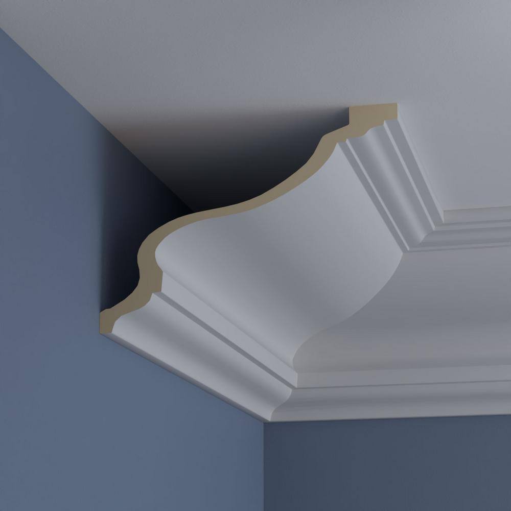 Ekena Millwork 13-3/4 in. x 9-7/8 in. x 94-1/2 in. Polyurethane Marseille Crown Moulding