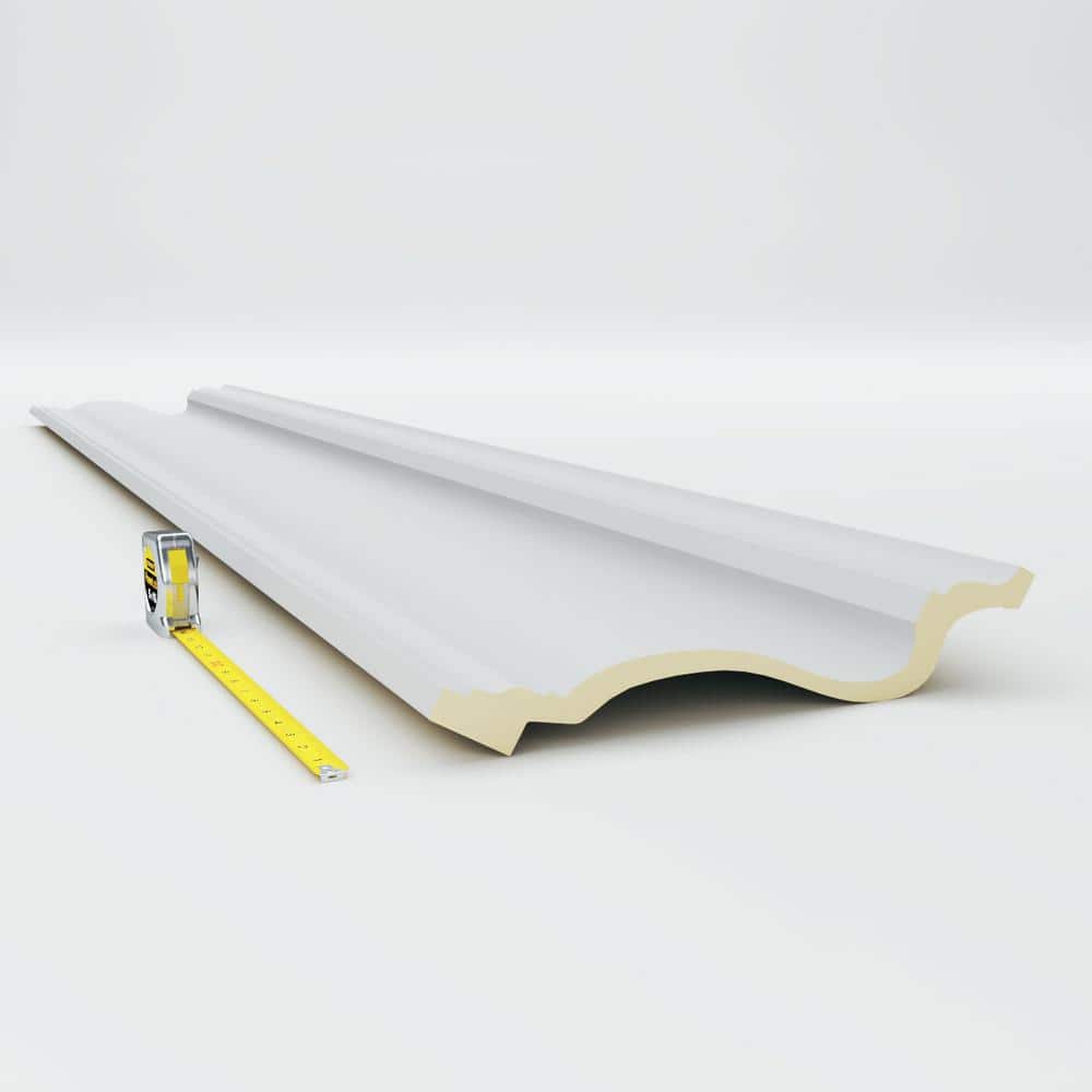 Ekena Millwork 13-3/4 in. x 9-7/8 in. x 94-1/2 in. Polyurethane Marseille Crown Moulding