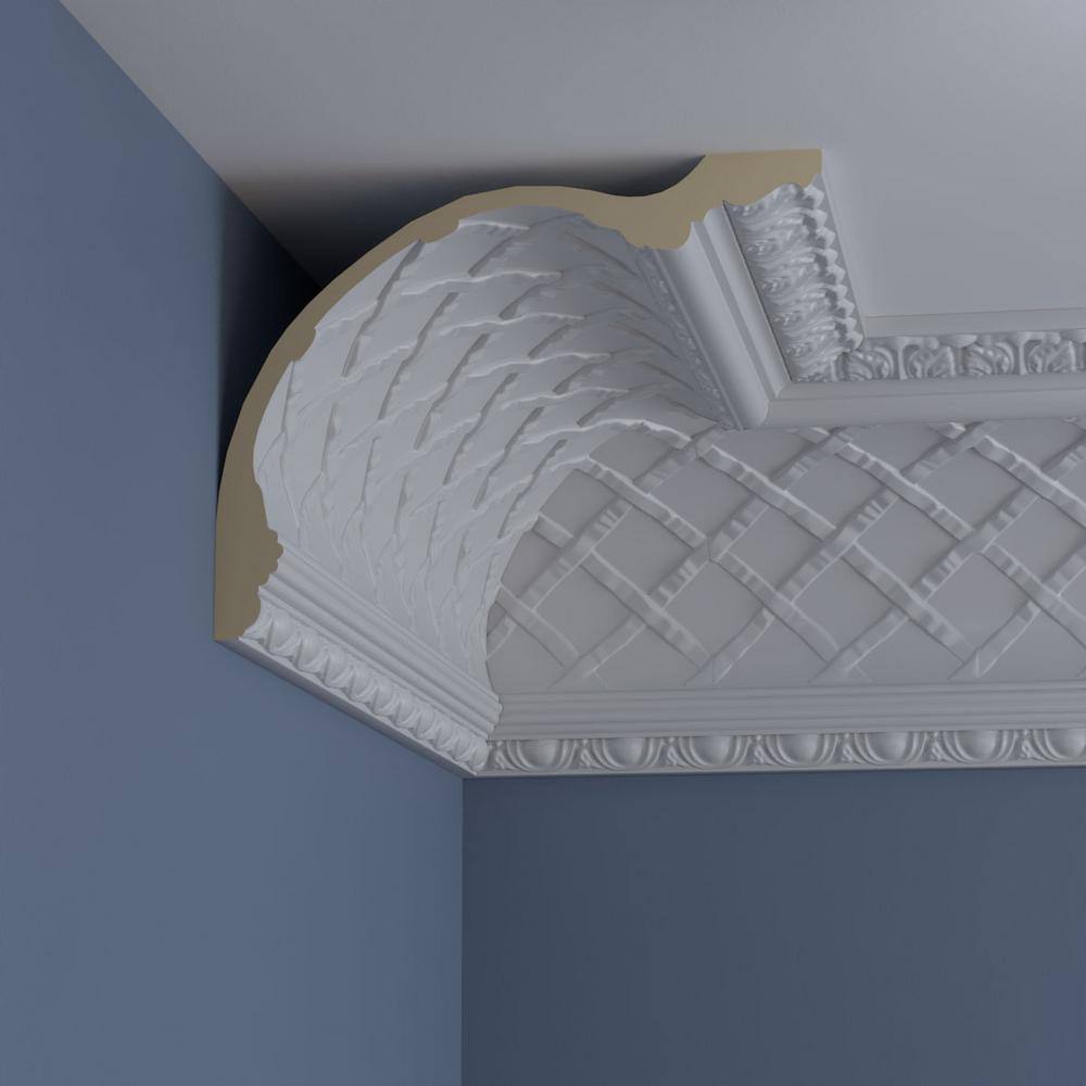 Ekena Millwork 15-3/8 in. x 12 in. x 94-1/2 in. Polyurethane Brightton Crown Moulding