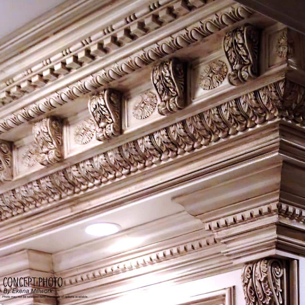 Ekena Millwork 15-3/8 in. x 12 in. x 94-1/2 in. Polyurethane Preston Crown Moulding