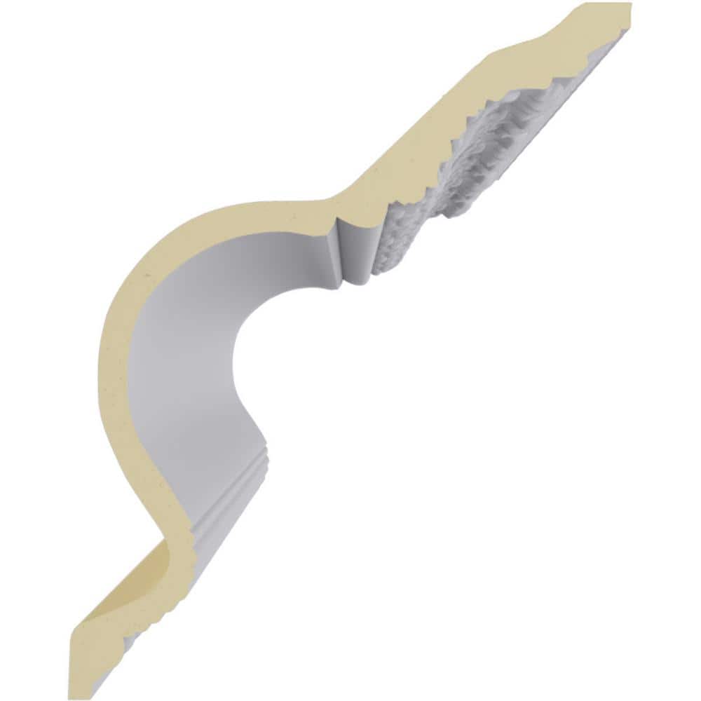 Ekena Millwork 10-1/2 in. x 13 in. x 94-1/2 in. Polyurethane Egg and Dart Acanthus Crown Moulding