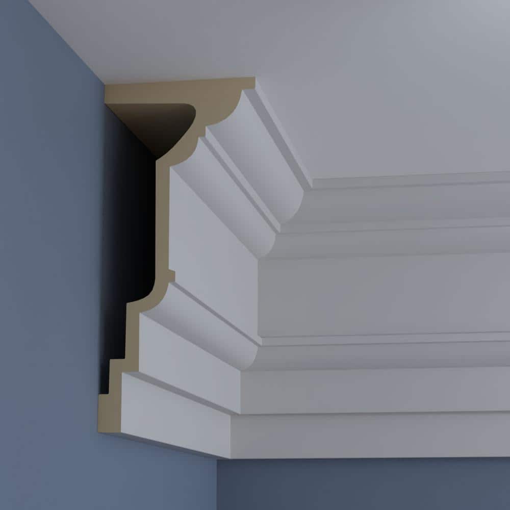 Ekena Millwork Traditional Massive Smooth 8.375 in. D x 8.375 in. W x 94.5 in. L Polyurethane Crown Moulding
