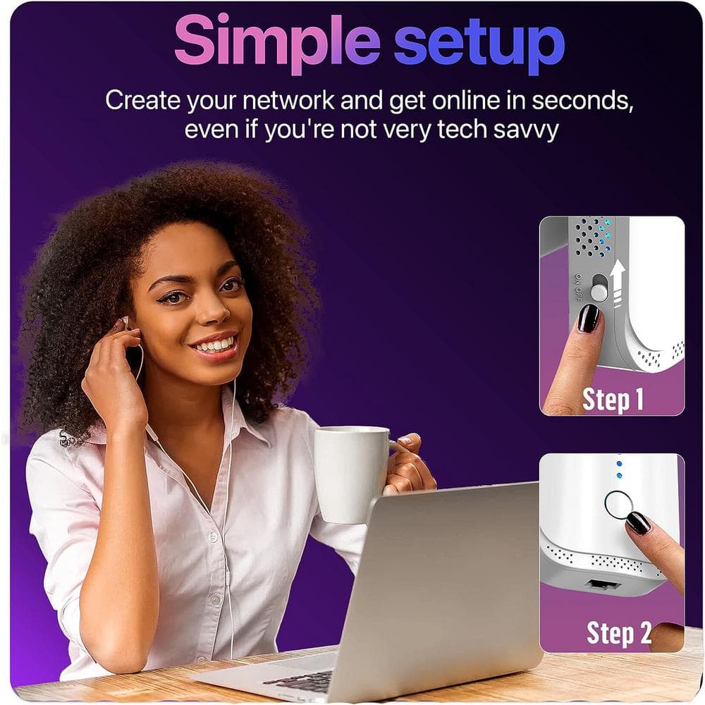 EKIEUDL WiFi Extender/Booster for Home Internet Booster WiFi Repeater in White