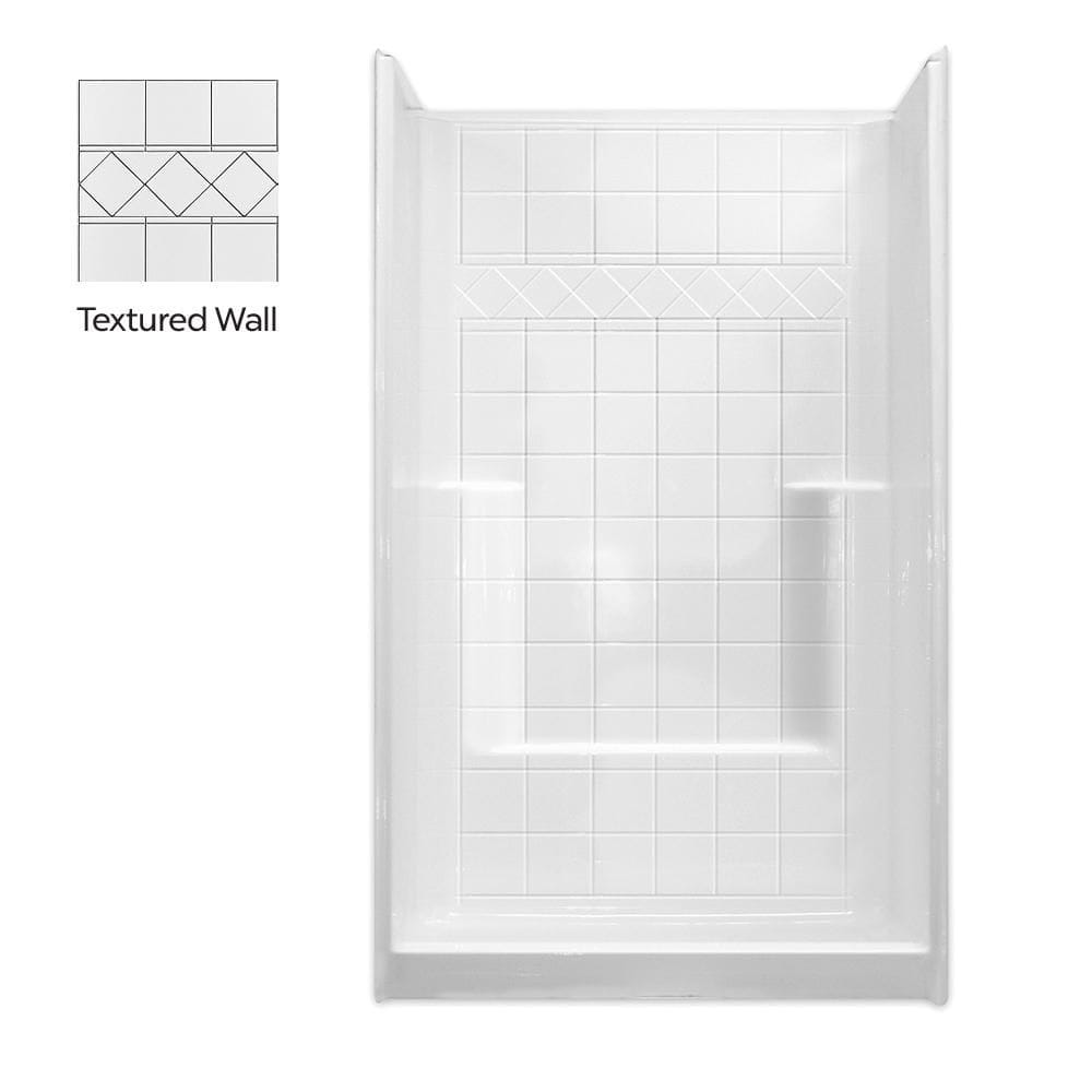 Ella Standard 42 in. x 42 in. x 80 in. 1-Piece Low Threshold Shower Stall in White with Center Drain
