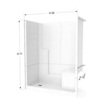Ella 60 in. x 33 in. x 77 in. Low-Threshold 3-Piece Shower Kit, White, Left Seat/Right Drain